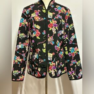Requirements Black Floral Quilted Jacket